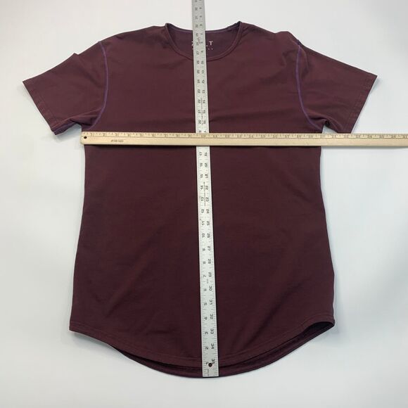 BYLT Shirt Men M Medium Maroon Short Sleeve Bodybuilder Muscle Crew Drop Cut Tee - Picture 5 of 9